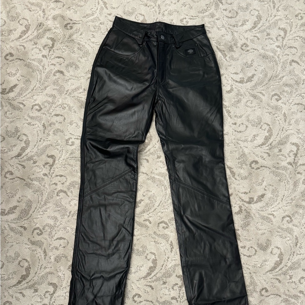 Harley Davidson Ladies Leather Pants, Black, Size 8 (fits more like a 6)